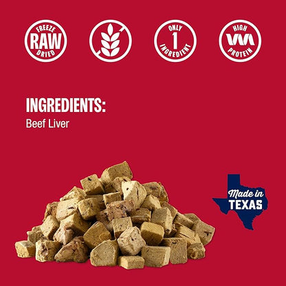 Muenster Freeze Dried Beef Liver Bites - Dog Treats, Mixer or Topper (16oz) - One Ingredient