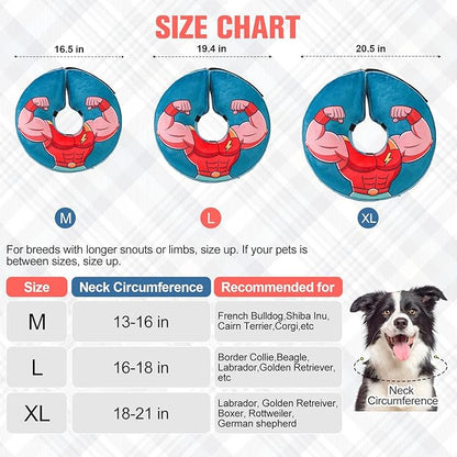BEAUTYZOO Dog Cone Collar After Surgery for Large Medium Dogs, Soft Dog Cones Alternative to Stop Licking, Comfortable Inflatable Recovery Cones, Dogs Neck Donut Not Block Vision E-Collar, Blue XL