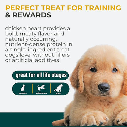 Momentum Carnivore Nutrition Freeze-Dried Chicken Heart Dog Treats & Cat Treats – Single-Ingredient, High-Protein, Grain-Free, Naturally Nutrient-Rich – Made in USA – 3.5 oz Bag