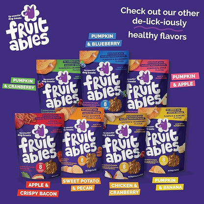 Fruitables Baked Dog Treats, Healthy Pumpkin Treat for Dogs, Low Calorie & Delicious, Made Without Wheat, Corn and Soy, Made in The USA, Allergy Friendly, Chicken and Cranberry Flavor, 20 oz