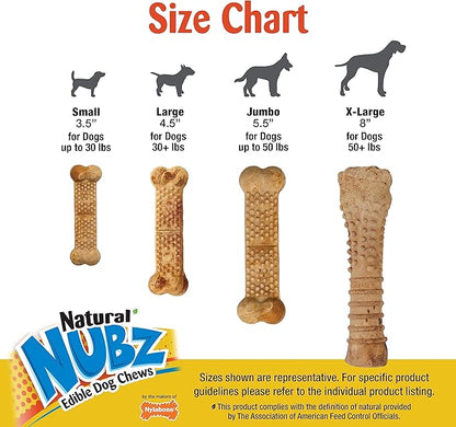 Nylabone Nubz Wild Natural Dog Chew Treats for Small Dogs, Long Lasting Dog Chew Bones Made in USA, Bison Flavor, for Dogs Up to 25 lbs. (12 Count)