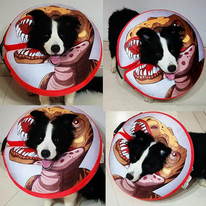 BEAUTYZOO Dog Cone Alternative After Surgery for Large Medium Small Dogs, Soft Inflatable Cone Collar for Dogs Cats, Pet Neck Donut E Collar Dog Recovery Collars to Stop Licking, Dinosaur, XL