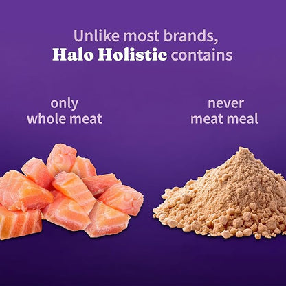 Halo Holistic Small Breed Dog Food, Wild Caught Salmon & Whitefish Recipe, Grain Free Dry Dog Food, For Healthy Weight Support, 10 lb Bag