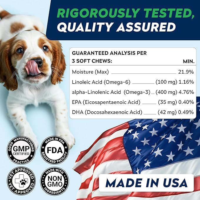 StrellaLab Fish Oil Omega 3 Treats for Dogs (180 Treats) - Allergy & Itch Relief - Skin & Coat Supplement - Joint Health - Wild Alaskan Salmon Oil - Shedding, Itchy Skin Relief - Omega 3 6 9 - EPA&DHA