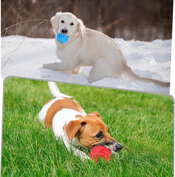 Squeaky Dog Toys for Aggressive Chewers, Indestructible Dog Balls for Aggressive Chewers, Squeaky Balls for Dogs, Interactive Toys for Large Dogs, Funny Heavy Duty Ball