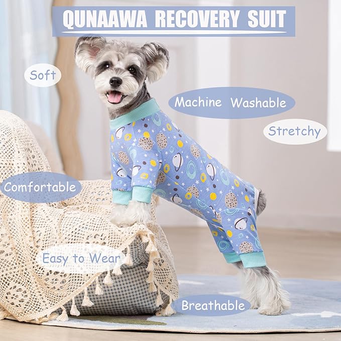 Dog Recovery Suit for Surgery Small Medium Dogs Onesie, Cute Soft Dog Pajamas Bodysuit Cone Alternative Prevent Licking Recovery Suit Female Male (Planet, Large)