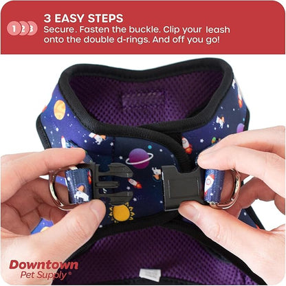 Downtown Pet Supply Step-in Dog Harness – No Pull, Adjustable Padded Mesh with Reflective Trim, Secure Buckle Strap – Comfortable & Breathable Small Dog Harness, X-Large, Space