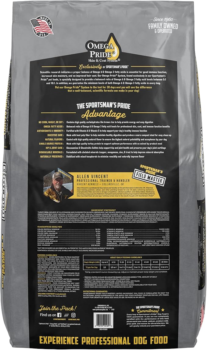 Sportsman's Pride Field Master 26/18 Limited Ingredient Dry Dog Food, 40-lb Bag