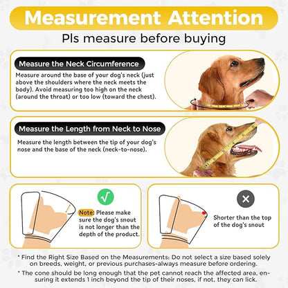 Upgraded Dog Cone Collar for Dogs After Surgery, Soft Transparent Pet Recovery Collar for Large Medium Small Dogs, Depth Adjustable Dog Cone Collar, Elizabethan Collar (L, Black)