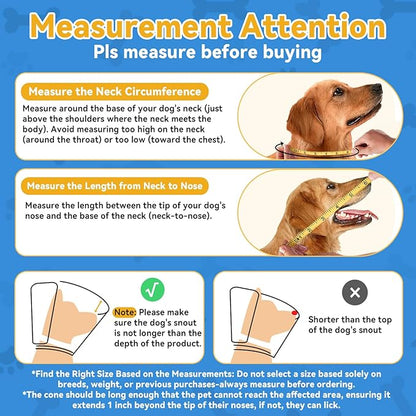 Upgraded Dog Cone Collar for Large Medium Dogs, Soft Dog Cone with Double-Layer Design, Adjustable Pet Recovery Collar for Dogs After Surgery, Elizabethan Collar (XXL, Blue)