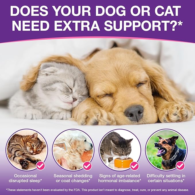 Melatonin for Pets, Melatonin for Dogs, Sleep Aid for Dogs, Melatonins for Cats, Support Aanxiety & Stress Relief, Promotes Relaxation and Deep Sleep, 2Oz Chicken Flavor