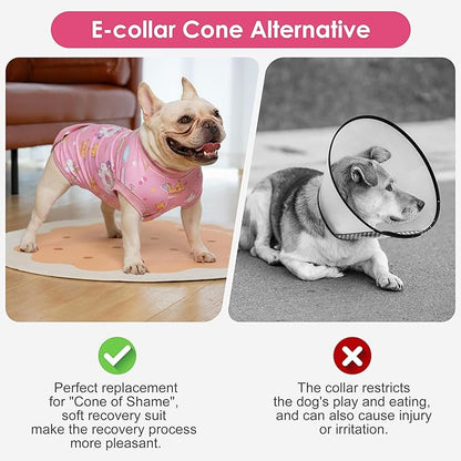 cyeollo Recovery Suit for Dogs Surgery Suit Female Spay Soft Pet Onesie Bodysuit After Sugery Male Dog Neuter Pet Clothes Small Medium Dogs Surgical Recovery Shirt, Unicorn L