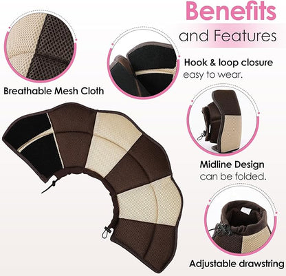 AOFITEE Dog Cone - Soft Cones Dog After Surgery, Comfy Cones for Dogs to Stop Licking, Adjustable Small Dogs Cone Collar for Wound Healing, Elizabethan Pet E-Collar, Brown Small