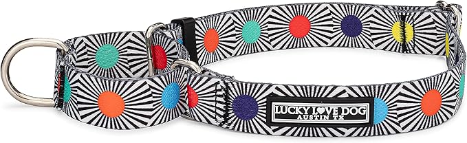 Lucky Love Dog, Adjustable Fun Style Martingale Collar for Dogs, Comfy & Bright Color, Premium No Slip Dog Collar - (Small, SOCO Mart)