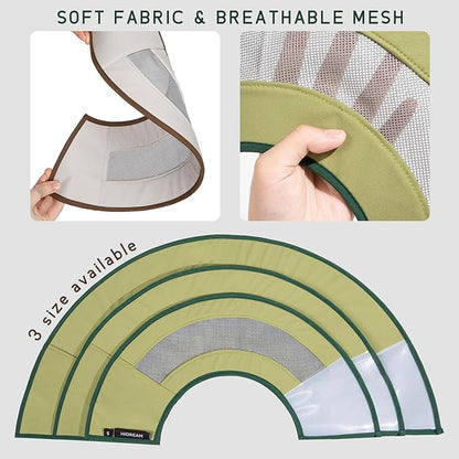 Breathable Soft Dog Recovery Cone Collar After Surgery, Adjustable Lightweight Elizabethan Collar with Air Mesh for Cats, Protective Collar to Stop Licking for Puppy, Green, M