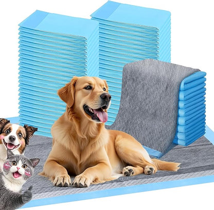 FluffyDream Ultra Charcoal Dog Training Pads with Leak-Proof Quick-Dry Urine Odor Design for Potty Training,23"X35"(40PCS) Improved Quality Pee Pads for Dogs, Super Absorbent Disposable Underpads