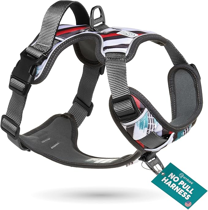 Embark Adventure Small Dog Harness – No-Pull, Reflective Trim, Military-Grade Nylon, Front Clip with Gel-Lined Handle