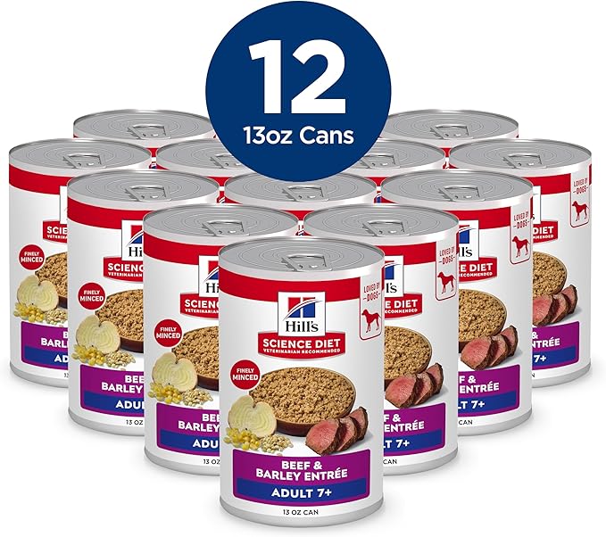 Hill's Science Diet Adult 1-6 Wet Dog Food, Beef & Barley, 13 oz. Cans, 12-Pack