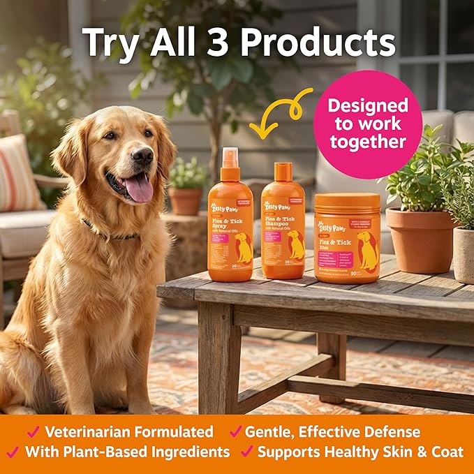 Zesty Paws Flea and Tick Spray for Dogs - Kill Fleas, Ticks & Their Eggs - Veterinarian Formulated - Soothes Itchy & Irritated Dog Skin - Cedarwood Oil, Rosemary Oil & Peppermint Oil
