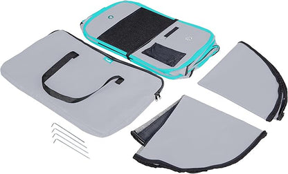 Deluxe Premium Pet Dog Playpen Portable Soft Dog Exercise Pen Kennel with Carry Bag for Dogs, Cats, Kittens, and All Pets (Large, Grey)