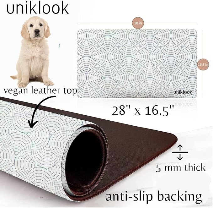 Dog Food Mat - Dog Bowl Mat - Pet Food Mat Dog Mat for Food and Water - Dog Feeding Mat - Dog Water Bowl Mat - Waterproof Dog Water Mat - UnikLook