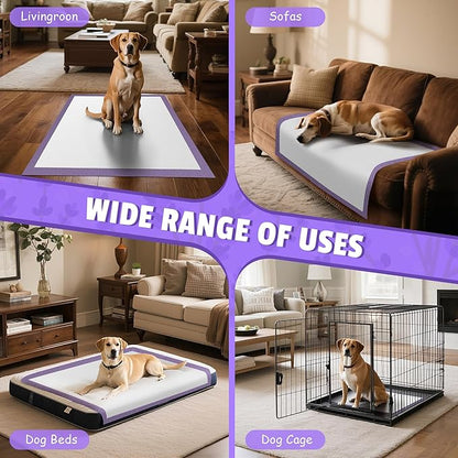 Boscute Lavender Scented Thicken 6 Layers Heavy Absorbent 30"x36" Pet Training Dog Pee Pads, Extra Large Polymer Leak-Proof Quick Dry Puppy Pee Pads, Disposable Pee Pads for Dogs Cats Rabbit 100Counts