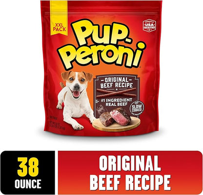 Pup-Peroni Dog Treats, Original Beef Flavor, 38 Ounce, Made with Real Beef (Pack of 2)