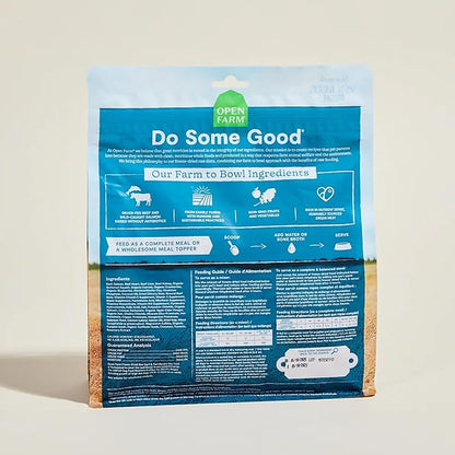 Open Farm, Freeze Dried Raw Dog Food, Morsels with 95% Meat, Organs & Bone, Organic Produce & Superfoods, Complete Meal or Freeze Dried Dog Food Topper, Surf & Turf Recipe, 22oz Bag