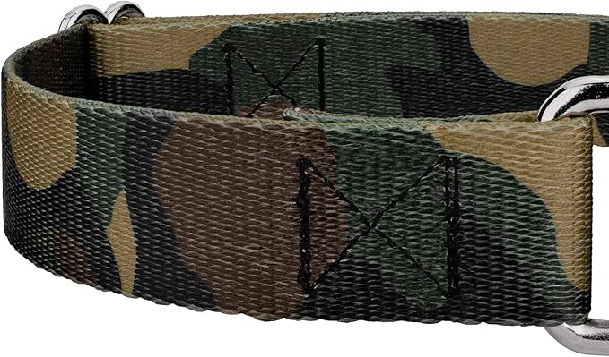 Country Brook Petz - Woodland Camo Martingale Dog Collar and Leash - Camouflage Collection Featuring Rugged Designs (1 Inch, Large)