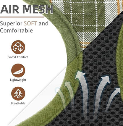 PUPTECK Soft Mesh Dog Harness and Leash Set Pet Puppy Cat Comfort Padded Vest No Pull Harnesses, Olive Green, M