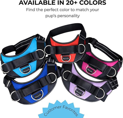 ShawnCo Essential Dog Harness, No-Pull Pet Vest with 3 Leash Clips, No Choke, Reflective, Adjustable and Padded, for Easy Walking and Training for Small, Medium and Large Dogs (Rose Gold, L)