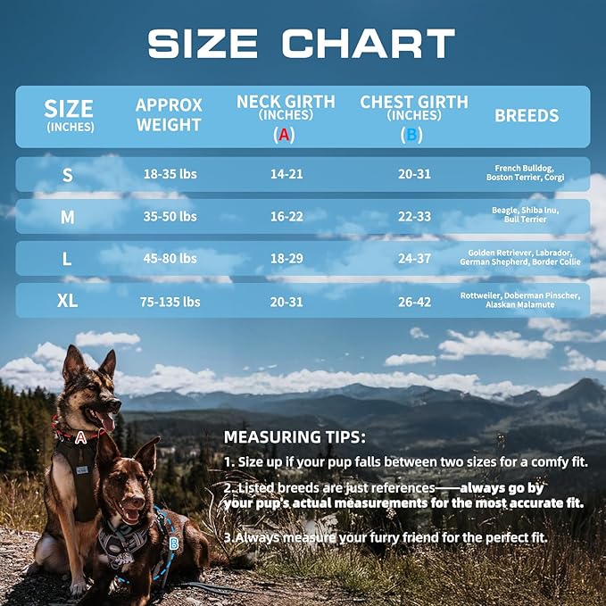 AUROTH Tactical Dog Harness for Large Dogs No Pull Adjustable Pet Harness Reflective K14 Working Training Easy Control Pet Vest Military Service Dog Harnesses