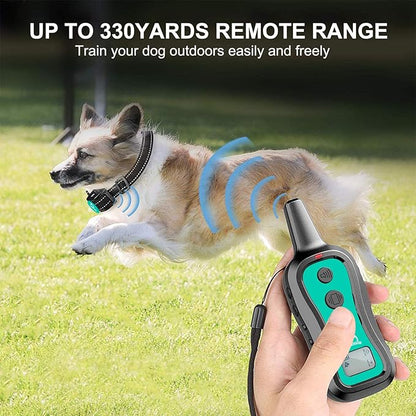 PATPET Dog Shock Collar with Remote Control - 3 Training Modes(Beep,Vibration,Shock) Shock Collar for Dogs, 1000Ft IP67 Waterproof Adjustable Dog Training Collar for Small Medium Large Dogs(Teal)