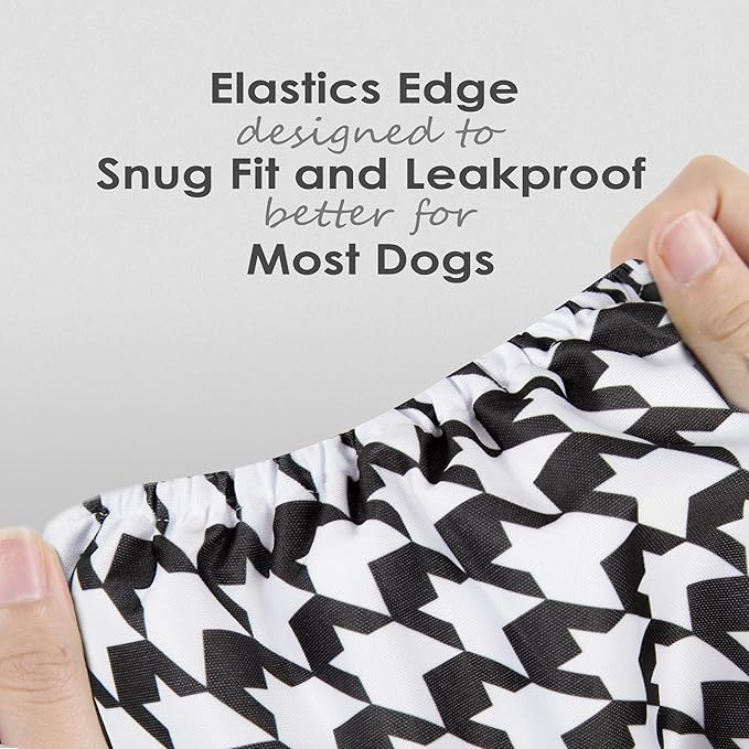 wegreeco Washable Male Dog Belly Band (Stylish Pattern)- Pack of 3 - Washable Male Dog Belly Wrap, Dog Diapers Male (Houndstooth, XX-Large)