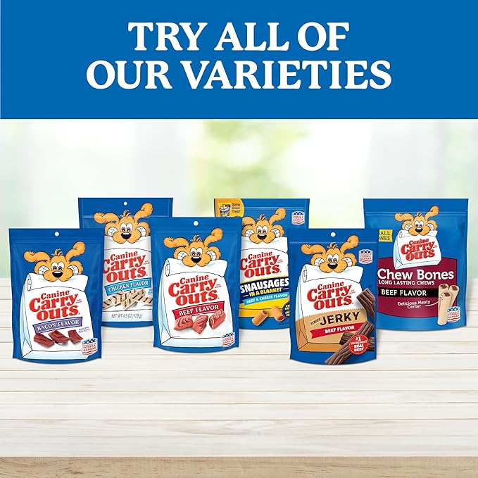 Canine Carry Outs Dog Treats, Bacon Flavor, 47 Ounce, Made with Real Bacon (Pack of 2)
