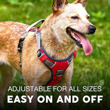 Embark Adventure Large Dog Harness – No-Pull, Reflective Trim, Military-Grade Nylon, Front Clip with Gel-Lined Handle