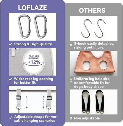 Loflaze Dog Grooming Hammock Harness for Dogs & Cats with Pet Nail Clipper Trimmer - Cat Hanger Sling for Trimming Clipping Nails- Dog Hammock Restraint Bag for Small Medium Large pet （ Purple S）
