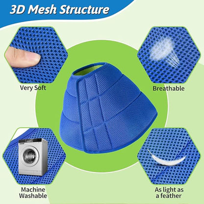 Soft Dog Cone Recovery Collars & Cones After Surgery for Small,Medium Large Dogs,Adjustable Breathable Dog Cone Collar,Protect Pets from Licking Wounds,Soft and Comfortable, Reduce Anxiety (Blue, M)