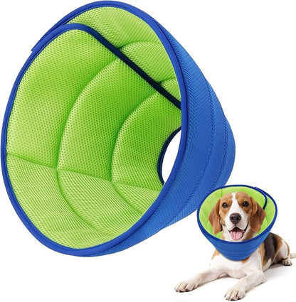 Upgrade Soft Dog Cone Collar, Dog Cone Alternative to Stop Licking After Surgery, Adjustable Comfy Cones for Small/Medium/Large Dogs, Light-Weight Mesh Fabric Elizabethan Collars-M