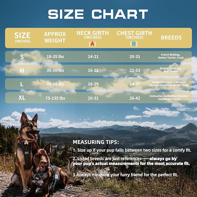 AUROTH Tactical Dog Harness for Large Dogs No Pull Adjustable Pet Harness Reflective K27 Working Training Easy Control Pet Vest Military Service Dog Harnesses