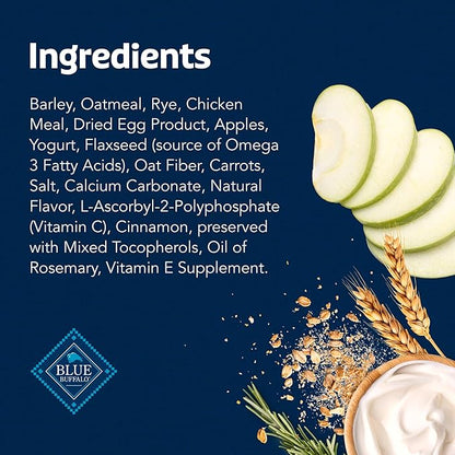 Blue Buffalo Health Bars Crunchy Dog Biscuits, Oven-Baked with Natural Ingredients, Apples & Yogurt, 16-oz Bag