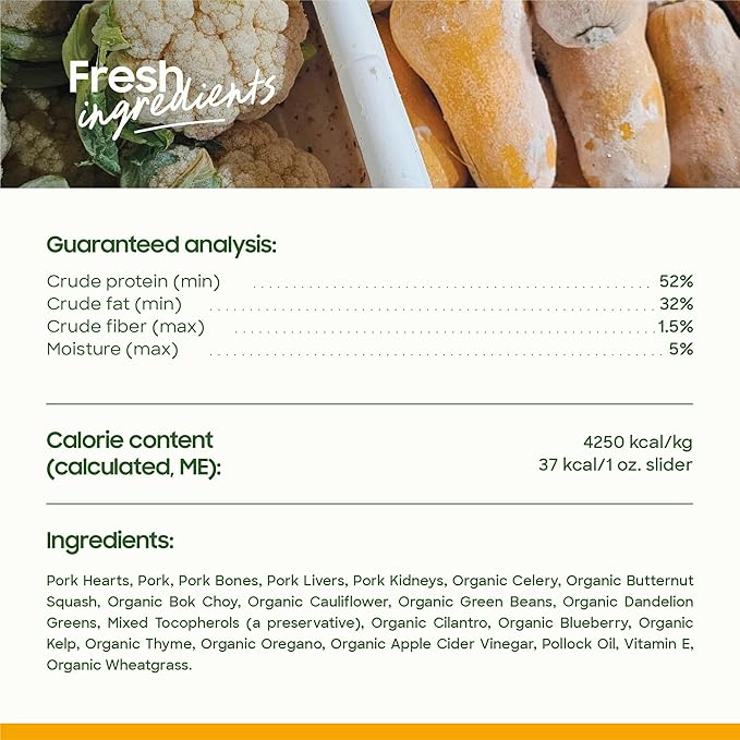 smallbatch Pets Freeze Dried Raw Dog Food, Pork Recipe, 14 oz, Organic High Protein Dog Food, Grain Free, Made in the USA, Humanely Raised Meat, Single Protein, for Picky Eaters, Hydrate & Serve