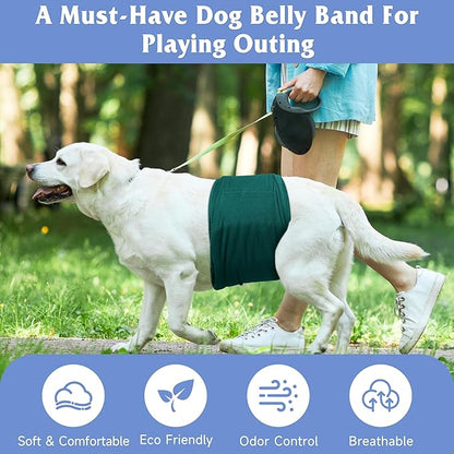 5 Pack Dog Diapers Male Reusable, Premium Belly Bands for Dogs, High Absorbing Male Dog Pee Wraps for Doggie in Incontinence or Excitable Urination Red M