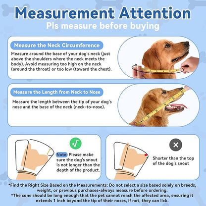 WinWeal Soft Dog Cone Collar for Dogs After Surgery, Transparent Breathable Pet Recovery Collar for Large Medium Dogs, Adjustable Dog Cone Collar, Elizabethan Collar (M, Black)