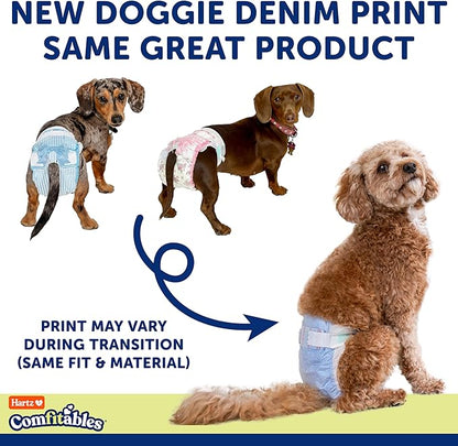 Hartz Comfitables Disposable Dog Diapers, Size Medium 12 Count, Comfortable & Secure Fit, Easy to Put On, Super Absorbent Male and Female Diaper