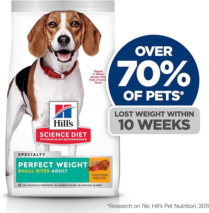 Hill's Science Diet Adult Perfect Weight Small Bites Dry Dog Food, Chicken, 4 lb. Bag