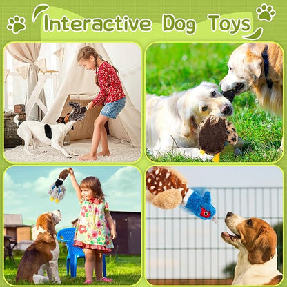 Dog Squeaky Toy Set – 4-Pack Durable Plush Duck, Pheasant, Goose for Small and Medium Dogs – Soft Bird Chew Toys with Crinkle Sound for Puppy Play, Interactive Training