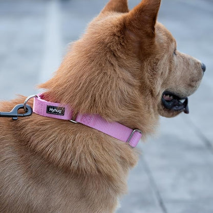 Hyhug Martingale Collar for Dogs Large Pink |Escape - Proof Heavy Duty Nylon Durable No Pull, Ideal for Training & Daily Walks