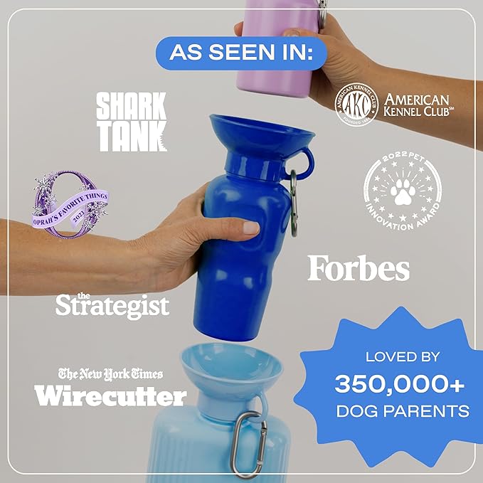 Springer Dog Travel Water Bottle | As Seen on Shark Tank | Patented, Leak-Proof, Portable Water Bottle for Dogs | BPA-Free 22 oz Classic Poppy