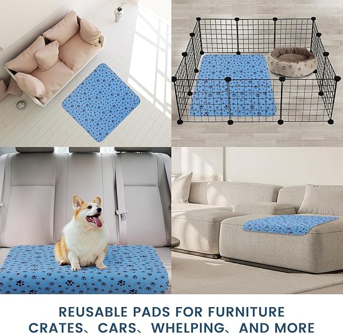 Washable Pee Pads for Dogs,2 Pack Extra Large 48"x48" Super Absorbent Reusable Puppy Pads,Non-Slip 100% Waterproof Dog Pee Pad,Pet Training Pads for Couch, Crate,Potty Training,Floor